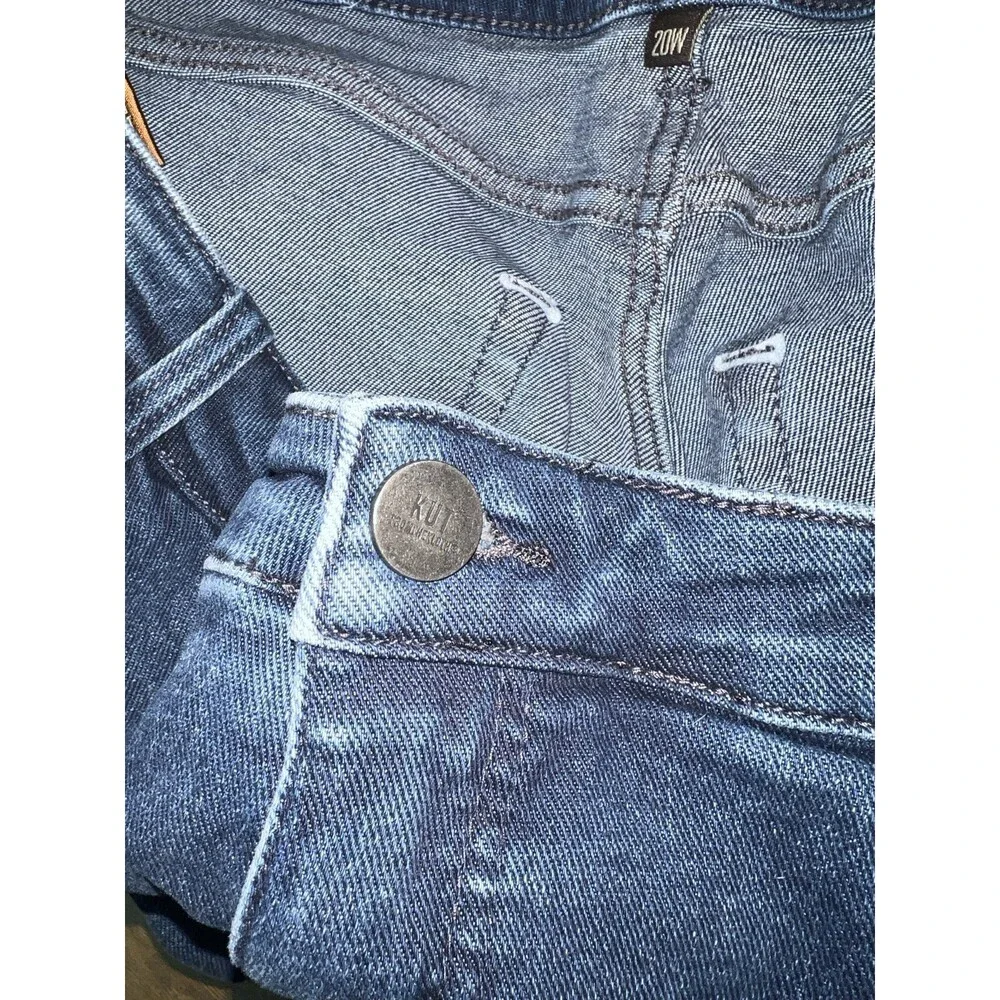 NWT! Kut From The Kloth Amy Frayed Hem High Rise Boyfriend Jeans Indigo Blue 20W - Picture 11 of 11